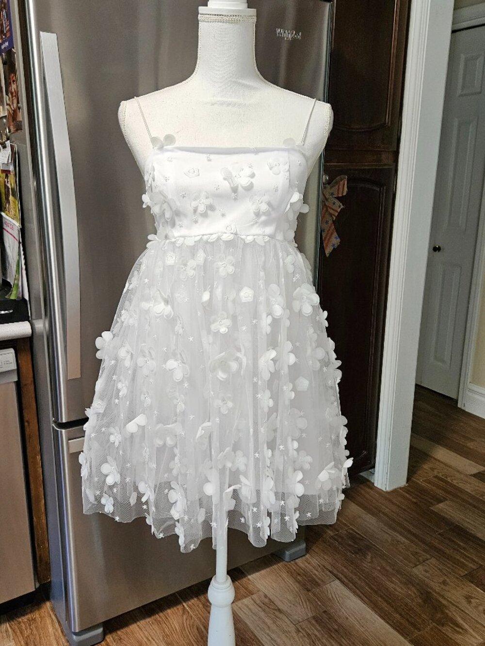 Alter’d State Womens Caledonia Dress XS Formal Prom Wedding Bridal Flowers White